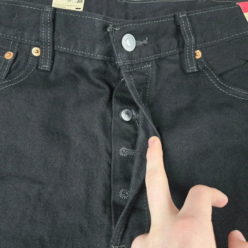 Levi's 501 Original Jeans Mens 38x30 Black Straight Leg Denim Button Fly NWT